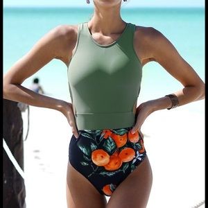 Peach Print Swimsuit